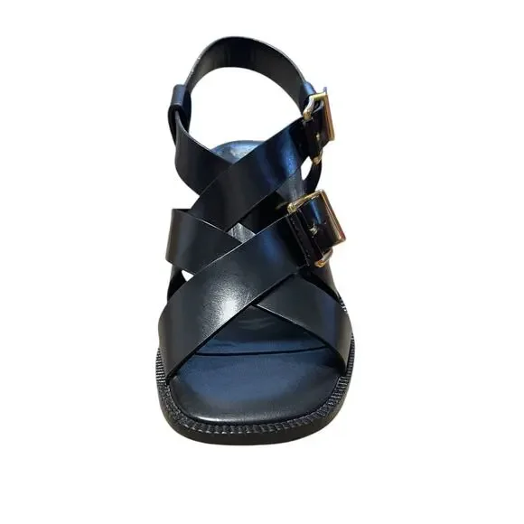 Vince Camuto Size 7 NEW Penina Black Leather Strappy Heeled Sandals New in Box - Picture 3 of 9